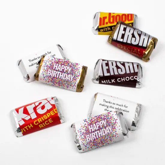 Confetti Birthday Birthday Candy Party Favors Hershey's Miniatures Chocolate {3}
