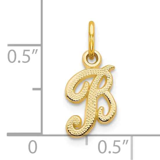 10K Yellow Gold Initial B Charm Letter Jewelry New 15 X 11mm {2}