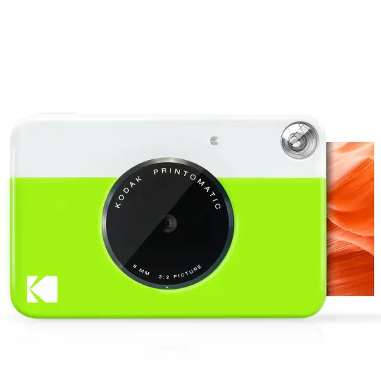 KODAK Printomatic Digital Instant Print Camera, Supports Sticky-Backed 2x3" Zink Photo Paper Green {1}