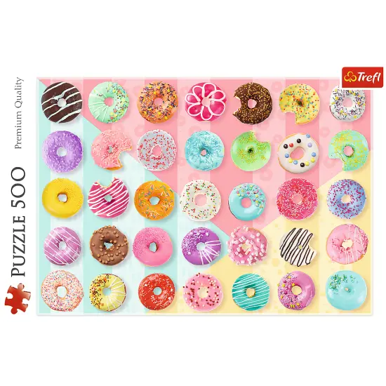500 Piece Jigsaw Puzzles, Sweet Donuts, Colorful, Sprinkles and Frosted Treats, Adult Puzzles, Trefl 37334 {3}