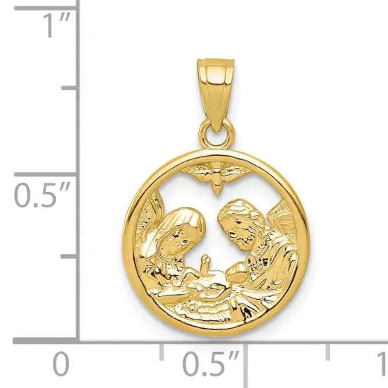 10K Gold Nativity Charm Pendant Jewelry 20mm x 13mm {2}