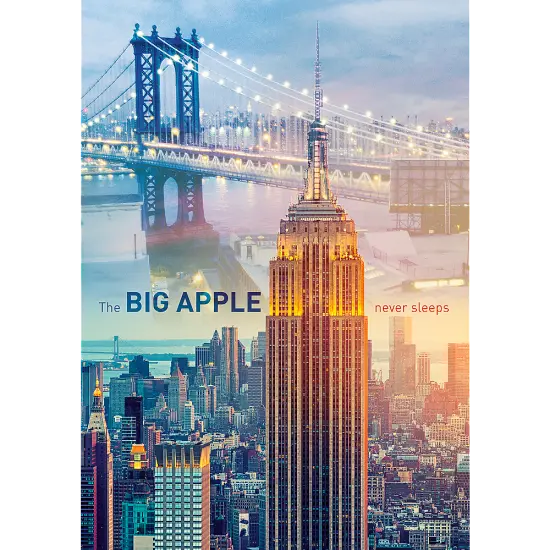 1000 Piece Jigsaw Puzzle, New York at Dawn, Brooklyn Bridge, Empire State Building, City Skyline, USA, Adult Puzzles, Trefl 10393 {2}