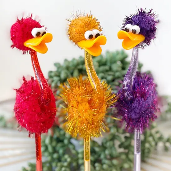 Wrapables Ostrich Ballpoint Pens, Novelty Pens for Office and Party Favors (Set of 6) {5}