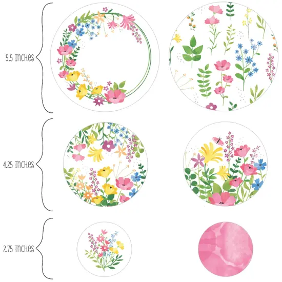 Big Dot of Happiness Wildflowers - Boho Floral Party Giant Circle Confetti - Party Decorations - Large Confetti 27 Count {3}