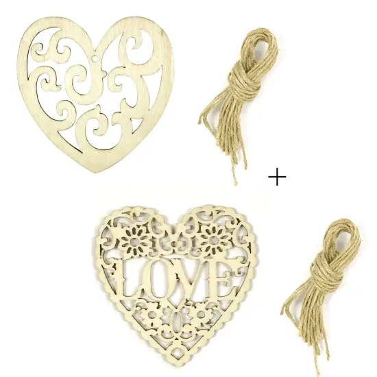 Wrapables Wooden Heart Ornament Hanging Love Decoration (Set of 20) {1}