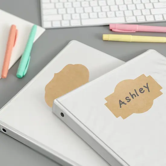 Wrapables Kraft Paper Sticker Labels for Lids, Mason Jars, Bottles, Homemade Products, Gift Wrapping, Parties 450pc Assorted Fancy {3}