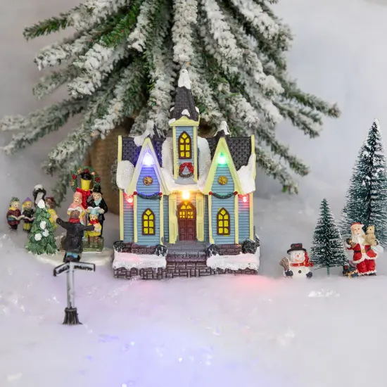 Northlight LED Lighted Snowy Church Christmas Village Display Piece - 6" Multi {3}