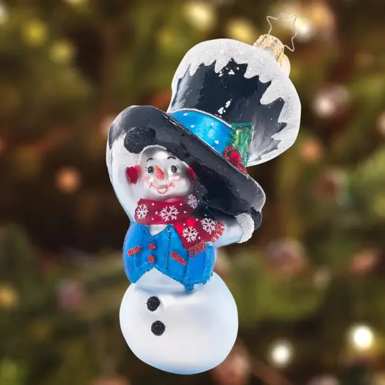 Christopher Radko Christopher Radko Peek-A-Boo Snowman Glass Christmas Ornament 1021508 White {3}