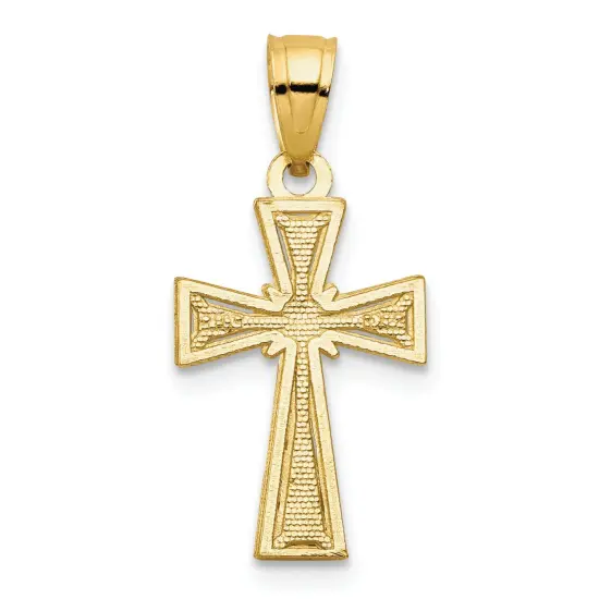 10K Gold Cross Pendant Charm Jewelry 20 x 11mm {3}