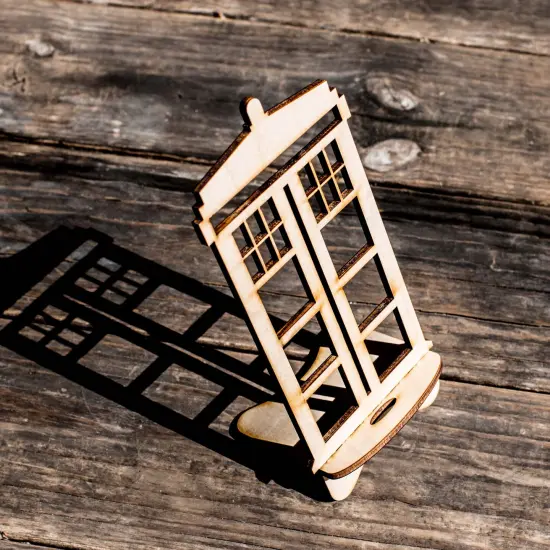 Phone Charging Station - Police Call Box - Raw Wood {2}