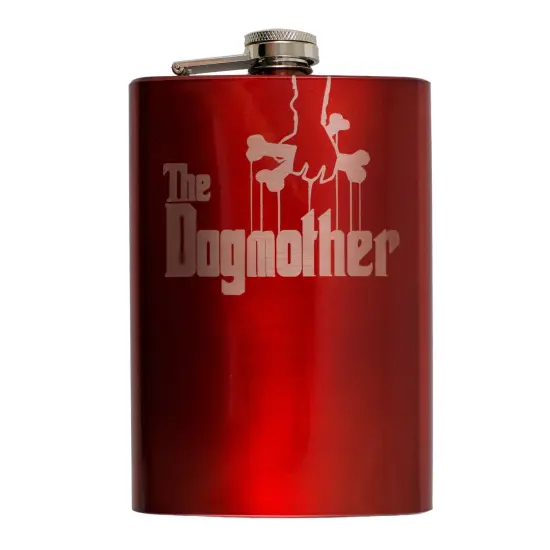 8oz RED The Dogmother Flask {1}