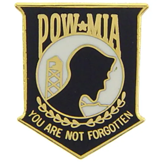 POW MIA You Are Not Forgotten Pin Black 5/8" {1}