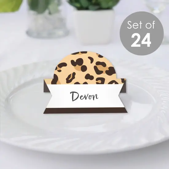 Big Dot of Happiness Leopard Print - Cheetah Party Tent Buffet Card - Table Setting Name Place Cards - Set of 24 {3}