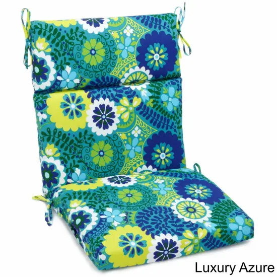 22-inch by 45-inch Spun Polyester Outdoor Squared Seat/Back Chair Cushion - Luxury Azure {1}