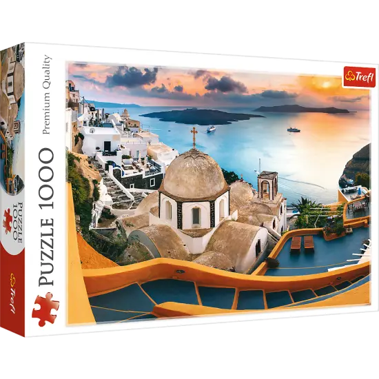 1000 Piece Jigsaw Puzzles, Fairytale Santorini, Puzzle of Greece, Island Paradise and Ocean Scene, Adult Puzzles, Trefl 10445 {1}