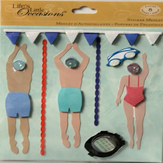 K & Company Life's Little Occasions Swimming Dimensional Sticker Medley {1}