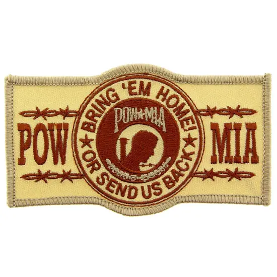 POW MIA Bring 'Em Home Or Send Us Back Patch Brown {1}