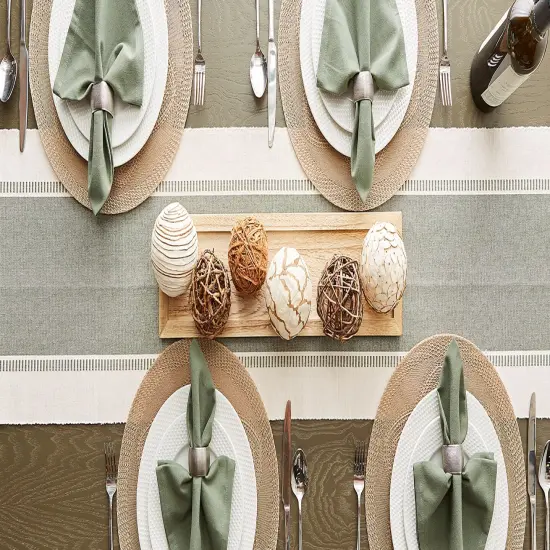 DII Stone Floral Woven Round Placemat Set/6 {2}