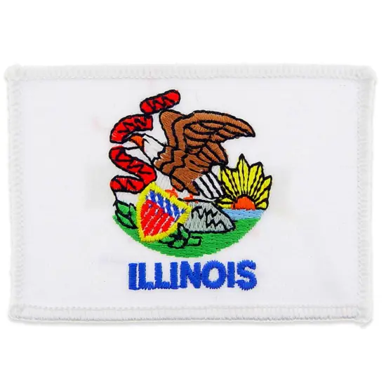 Illinois State Flag Patch 2 1/2" x 3 1/2" {1}
