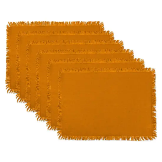 DII Solid Pumpkin Spice Heavyweight Fringed Placemat (Set of 6) {1}