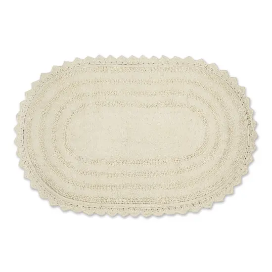 DII Off White Large Oval Crochet Bath Mat {1}