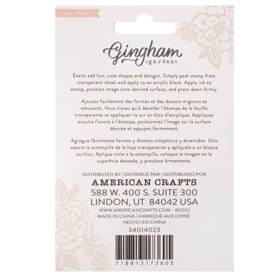 Crate Paper Gingham Garden Alpha Clear Stamps-48/Pkg {2}