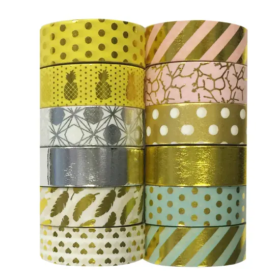 Wrapables Washi Tapes Decorative Masking Tapes, Set of 12, ADSET59 {2}