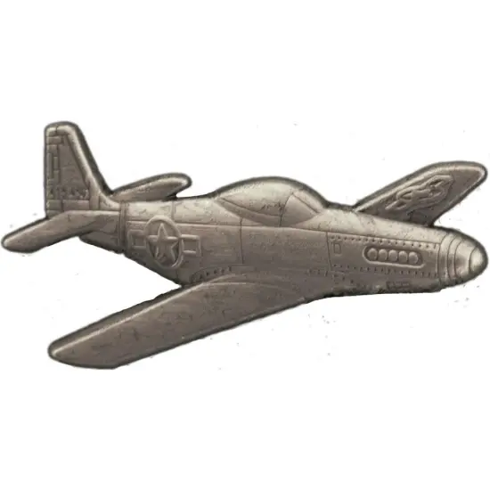 P-51 Mustang Airplane Pin Pewter 1 1/2" {1}