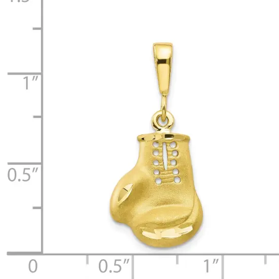 10K Yellow Gold Boxing Glove Charm Boxer Sports Pendant Jewerly 30mm x 13mm {3}