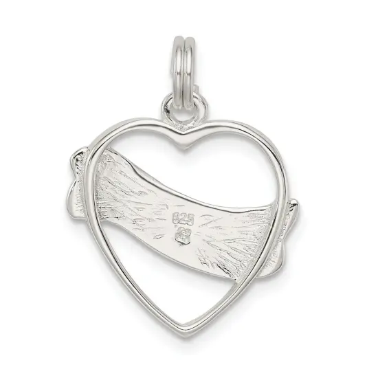 Sterling Silver Heart Charm Engraveable Love Jewelry 21mm x 21mm {3}