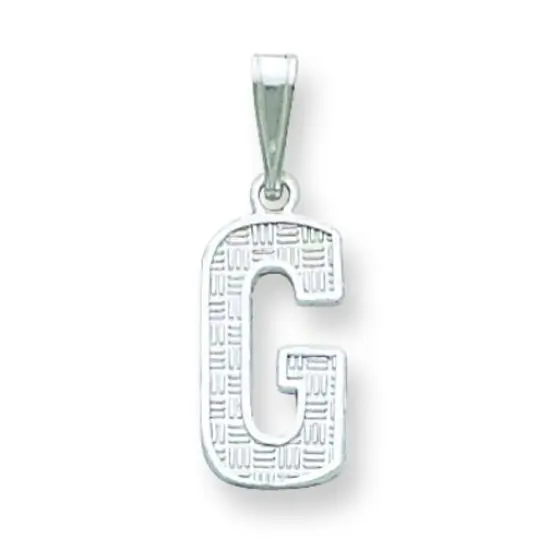 Sterling Silver Initial Letter G Charm Pendant Jewelry 25mm x 9mm {1}