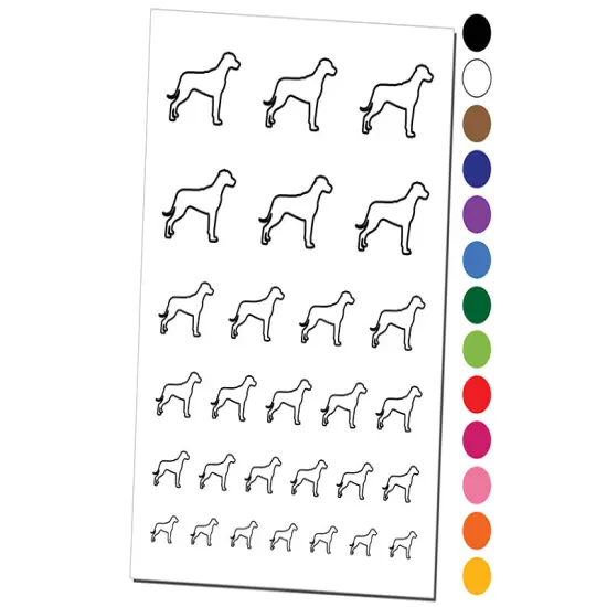Rhodesian Ridgeback Dog Outline Temporary Tattoo Water Resistant Fake Body Art Set Collection Light Green {1}