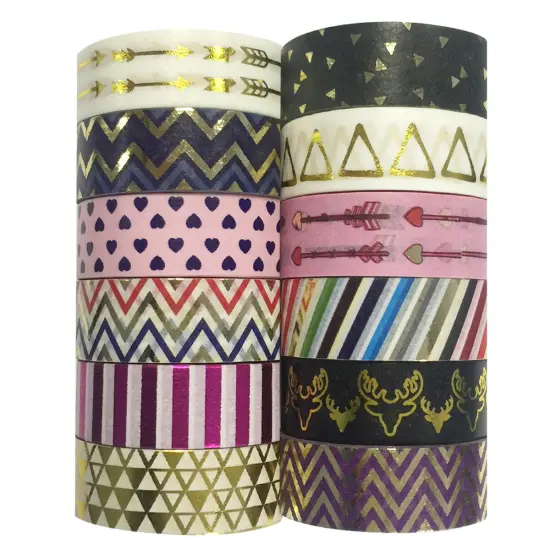 Wrapables Washi Tapes Decorative Masking Tapes, Set of 12, ADSET62 {2}