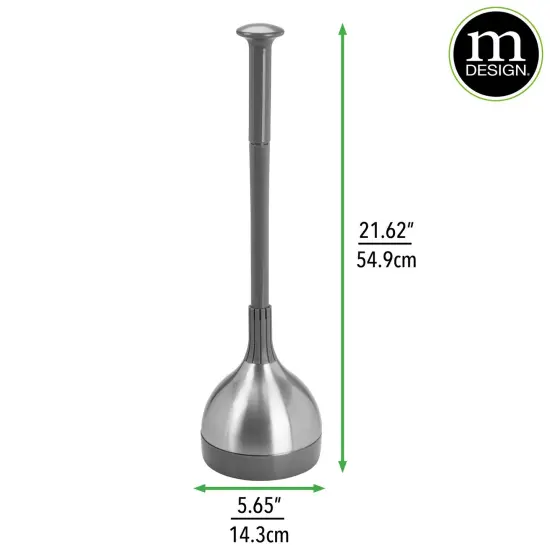 mDesign Bathroom Toilet Bowl Plunger and Cover {3}