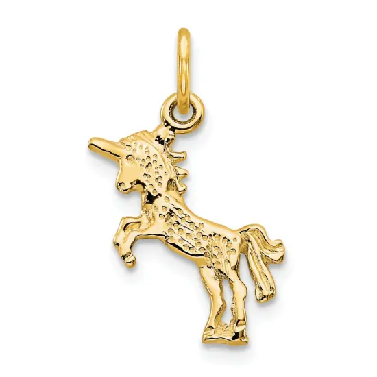 10K Yellow Gold Baby Unicorn Charm Polished Jewelry 22mm x 11mm {1}