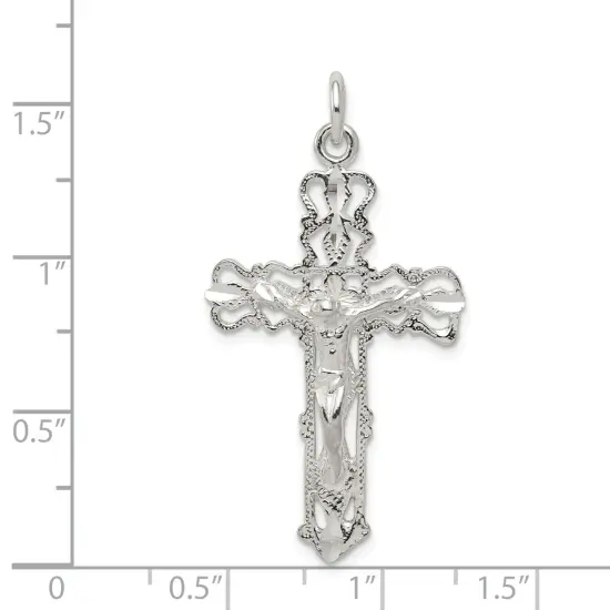 Sterling Silver Crucifix Pendant Religious Jewelry 40.9mm x 22.1mm {2}