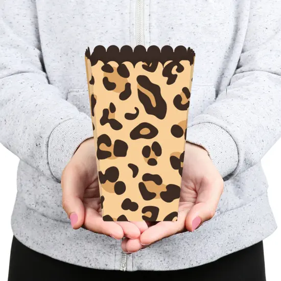 Big Dot of Happiness Leopard Print - Cheetah Party Favor Popcorn Treat Boxes - Set of 12 {6}