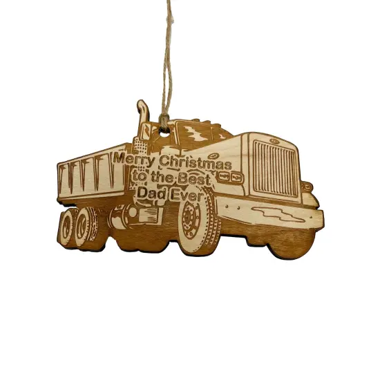 Merry Christmas to the best Dad Ever Dump Truck - Ornament {1}