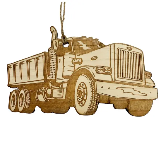 Dump Truck - Raw wood Ornament {1}