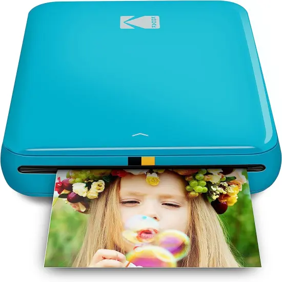 Kodak Step Mobile Instant Photo Printer, Portable Printer Compatible with iOS & Android Blue {1}