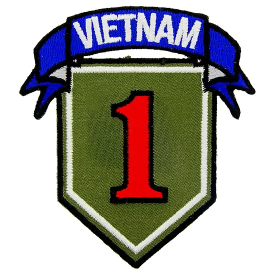 U.S. Army 1st Division Vietnam Patch Green & Blue 3" {1}
