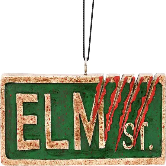 Tree Buddees Elm St. Street Sign Halloween Ornament Creepy Decoration {1}