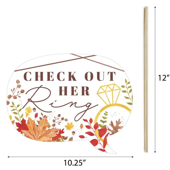 Big Dot of Happiness Fall Foliage Bride - Autumn Leaves Bridal Shower and Wedding Party Photo Booth Props Kit - 20 Count {7}