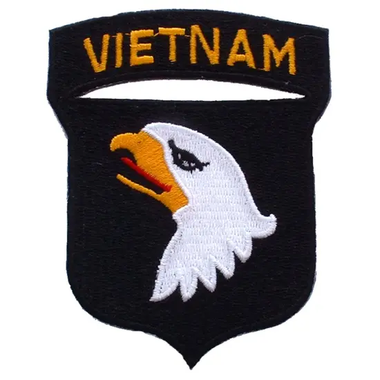 U.S. Army 101st Airborne Vietnam Patch Black & White 3" {1}