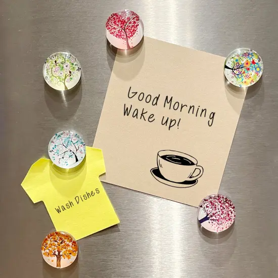 Wrapables Crystal Glass Magnets, Refrigerator Magnets for Office Whiteboards, Cabinets, Lockers (Set of 12) Tree Love {6}