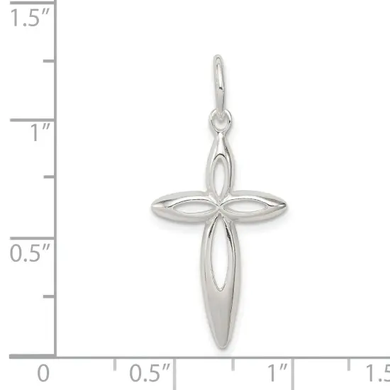 Sterling Silver Cross Charm Jewerly 26mm x 14mm {2}