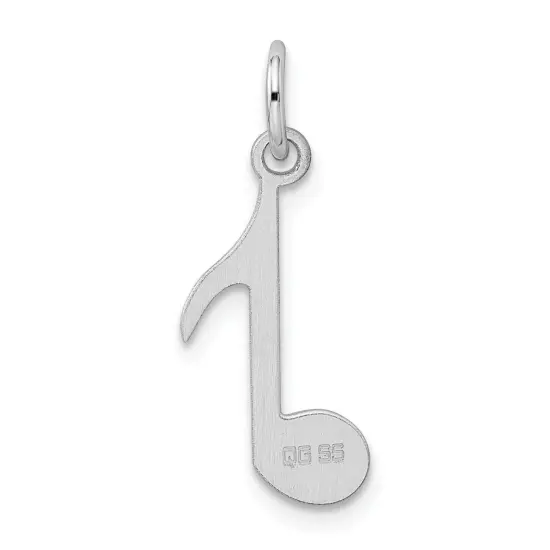 Sterling Silver Eighth Note Charm Pendant Music Jewelry 19mm x 9mm {4}