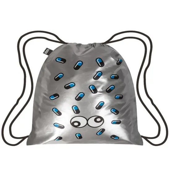 LOQI Metallic Backpack, One Size, Silver Pop {1}