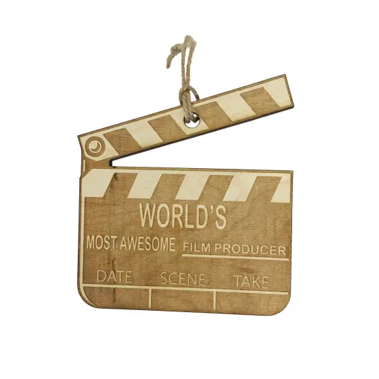 Worlds most awesome Film Producer - Ornament Raw Wood {1}