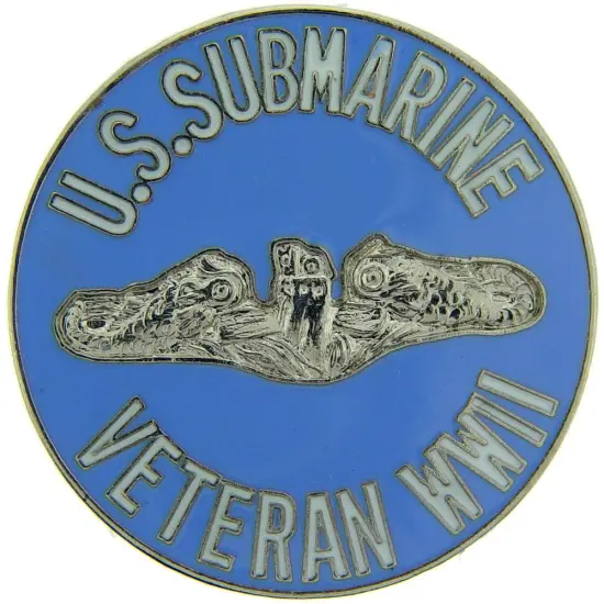 WWII U.S. Submarine Veteran Pin 1 1/2" {1}